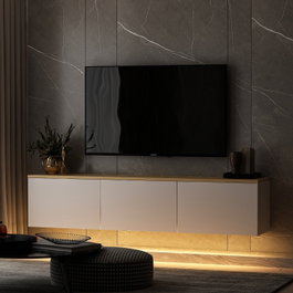 Hanah Home Soporte para TV Neon - White v2 Blanco y Roble
